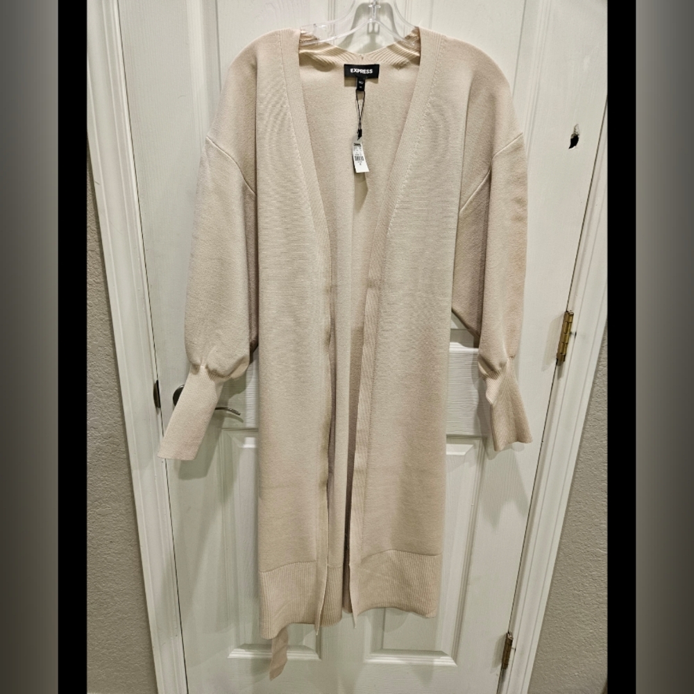 NWT Express Cream Belted Cardigan XS - Picture 7 of 9
